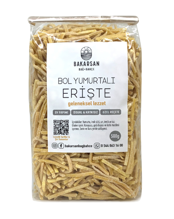 Bol Yumurtalı Sade Erişte 500 Gr