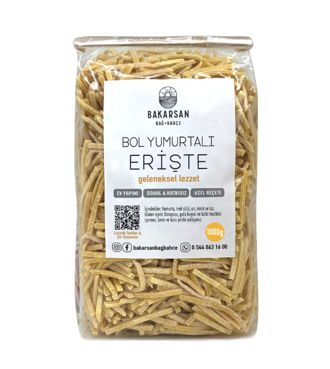 Bol Yumurtalı Sade Erişte 1000 Gr