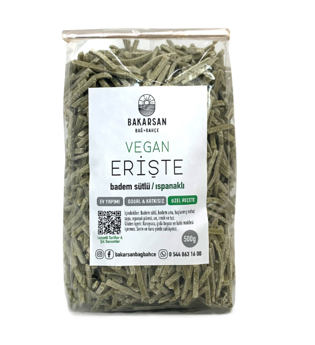 Vegan Ispanaklı Erişte 500 Gr
