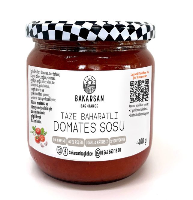 Taze Baharatlı Domates Sosu 400 Gr